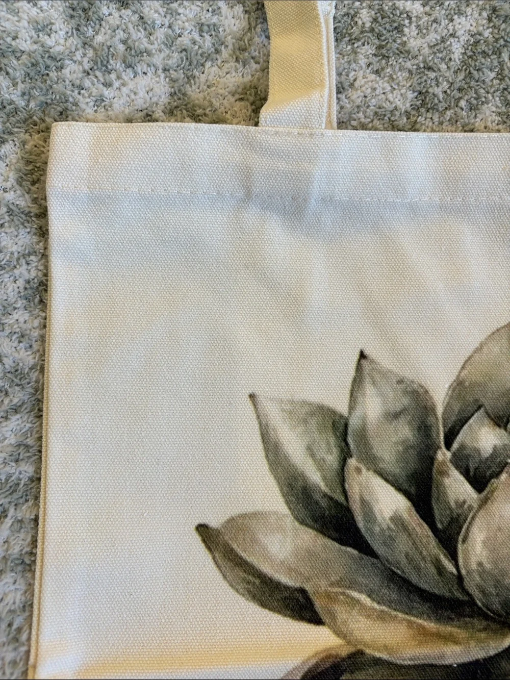Desert Cactus Echeveria Succulent Cotton Canvas Tote Bag NWT 15.50x14”